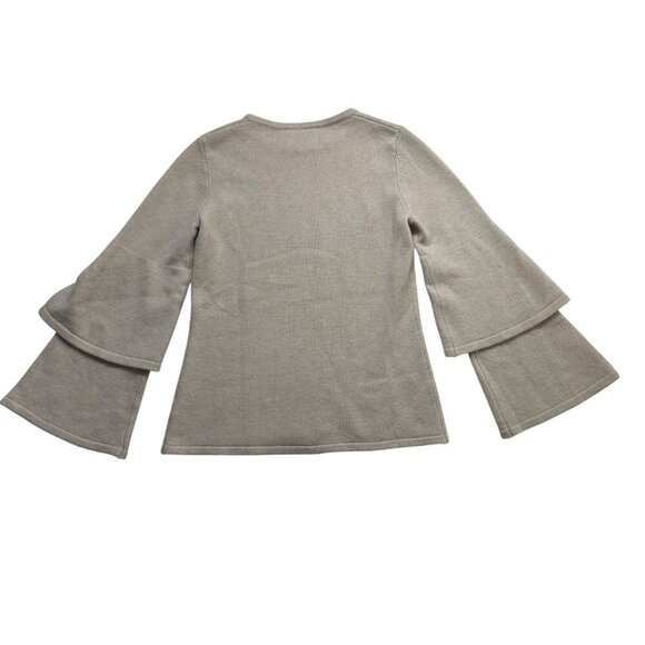 Sail To Sable Womens Wool Cashmere Sweater Bell Sleeves Size XS Light Beige - Picture 2 of 10